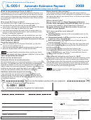Form Il-505-i Draft - Automatic Extension Payment For Individuals - 2008
