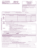 Form S-1040 - Individual Tax Return - City Of Solon - 2012