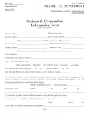 Business And Corporation Information Sheet - City Of Canton
