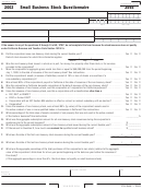 California Form 3565 - Small Business Stock Questionnaire - 2003