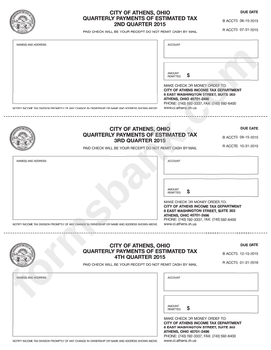 Income Tax Return - City Of Athens - 2014