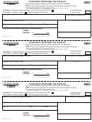 Arizona Form 120es - Corporation Estimated Tax Payment, Arizona Form 120w -Estimated Tax Worksheet For Corporations - 2003 Printable pdf