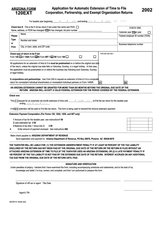 arizona-form-120ext-application-for-automatic-extension-of-time-to