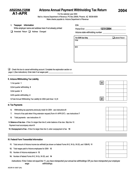 form-a1-qrt-arizona-quarterly-withholding-tax-return-printable-pdf