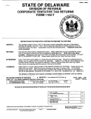 Form 1100-t - Delaware Corporate Tentative Tax Return