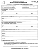 Form St-121.4 - Textbook Exemption Certificate - New York State Department Of Taxation