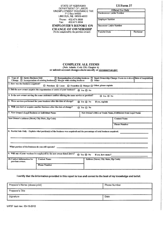 Ui Form 37 - Employer