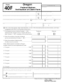 Form 40f - Oregon Federal Retiree Verification Of Claim Form - 1998