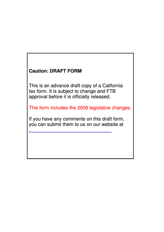 California Form 3805q Draft - Net Operating Loss (Nol) Computation And Nol And Disaster Loss Limitations - Corporations - 2008 Printable pdf