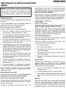 Instructions For Property Tax Refund (credit) Claim Arizona Form 140ptc - 1998