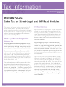 Tax Information - Motorcycles: Sales Tax On Street-legal And Off-road Vehicle