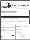 Individual Income Tax Returns Forms (resident And Nonresident) - City Of Grayling - 2004