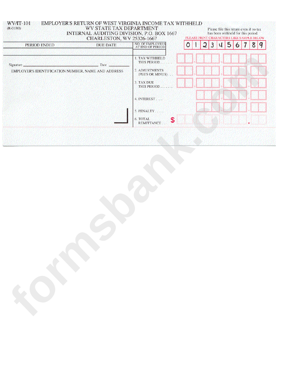 Form Wv/it-101 - Employer