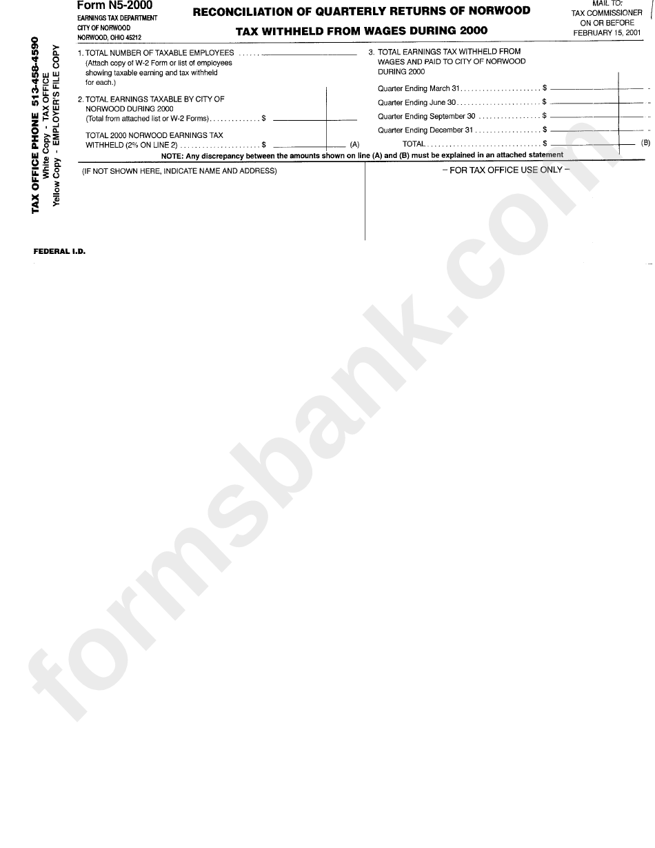 city of norwood income tax