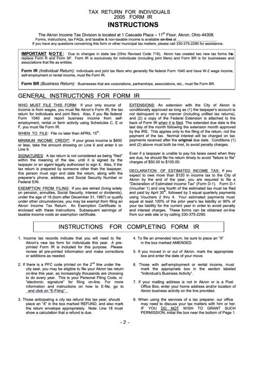 Fillable Form Ir - Exemption Certificate - 2005 Printable pdf