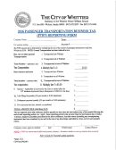 Passenger Transportation Business Tax (Ptbt) Repording Form - City Of Whittier - 2016 Printable pdf