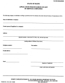 Form Ucc-108 - Application For Inclusion On List Of Service Companies - Maine Secretary Of State