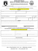 Name Based Criminal Background Check Form - Idaho State Police Bureau Of Criminal Identification