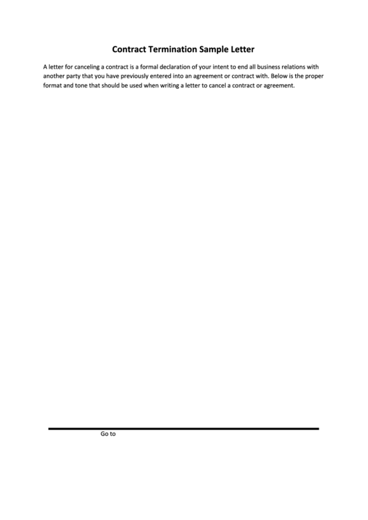 Contract Termination Sample Letter - Vice President Printable pdf