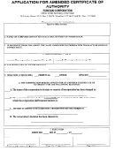 Application For Amended Certificate Of Authority - Foreign Corporation