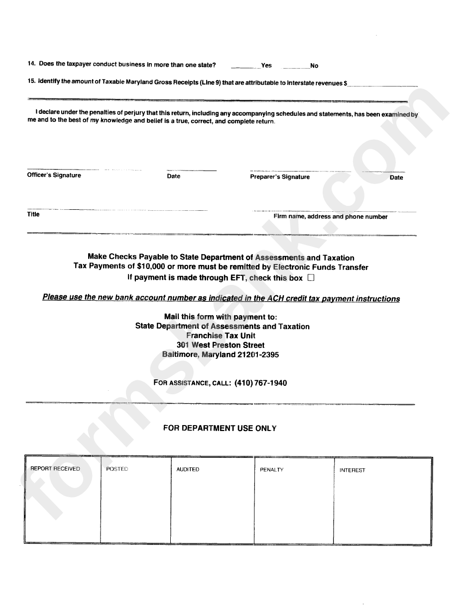 Form 11t - Maryland Public Service Company Franchise Tax Return (Telephone Companies) - 2004