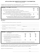 Application For Homestead Property Tax Exemption Form