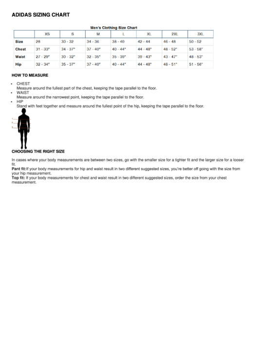 Adidas Adult Clothing And Children Apparel Size Chart Printable pdf