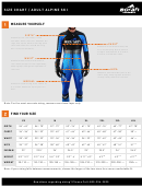 Borah Teamwear - Adult Alpine Ski Size Chart