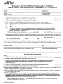 Form Mw 507 - Employer's Maryland Withholding Exemption Certificate