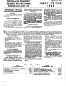 Instructions For Maryland Resident Income Tax Returns Forms 502 And 123 - 1998