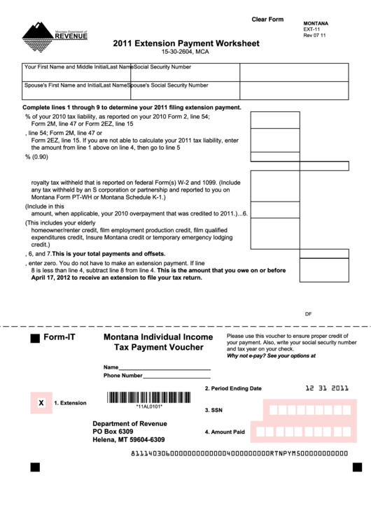 fillable-montana-form-ext-11-extension-payment-worksheet-2011