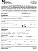 Odh Form 805 - Uniform Employment Application For Nurse Aide Staff