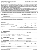 Odh Form 805 - Uniform Employment Application For Nurse Aide Staff - 2012 Printable pdf
