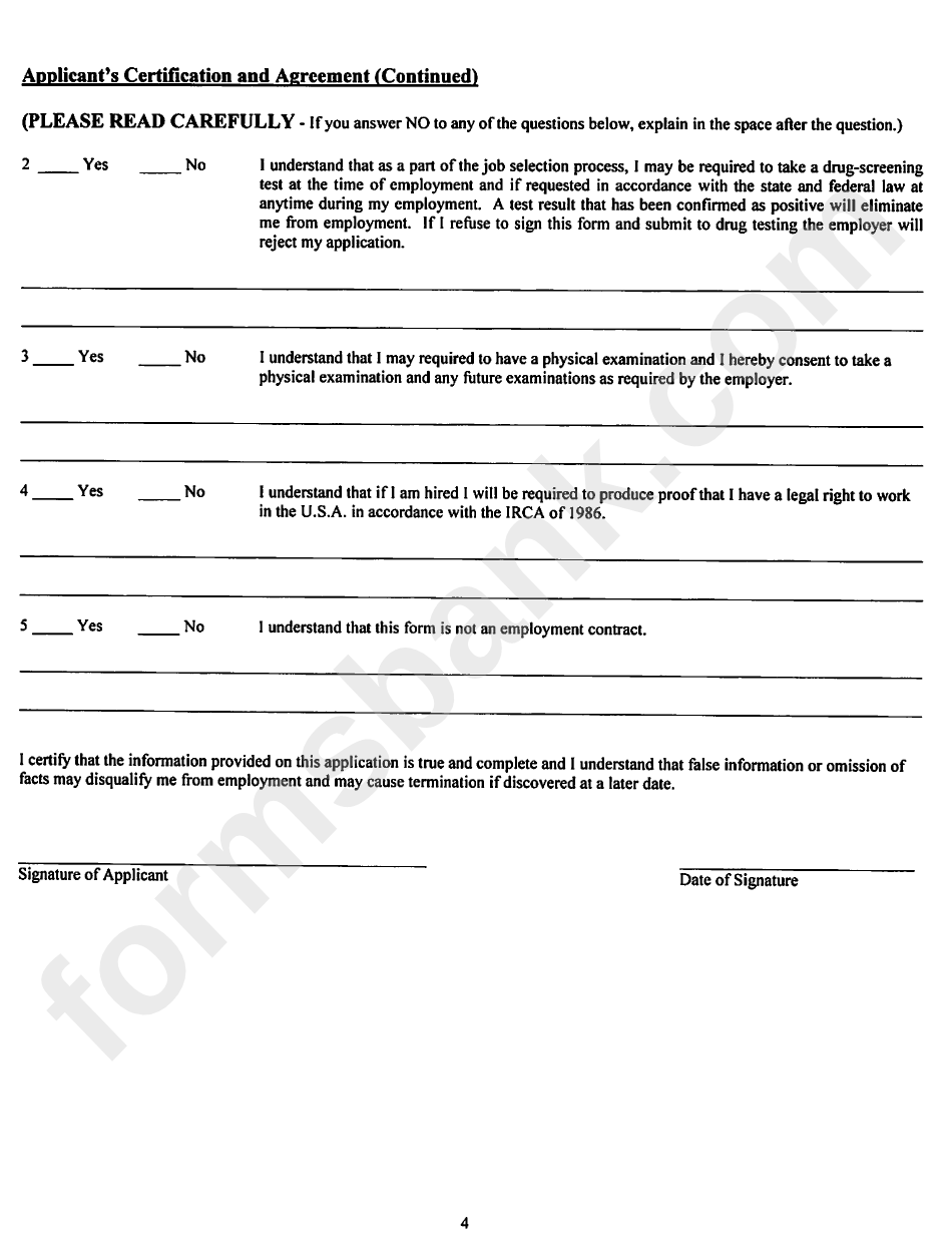 Odh Form 805 - Uniform Employment Application For Nurse Aide Staff