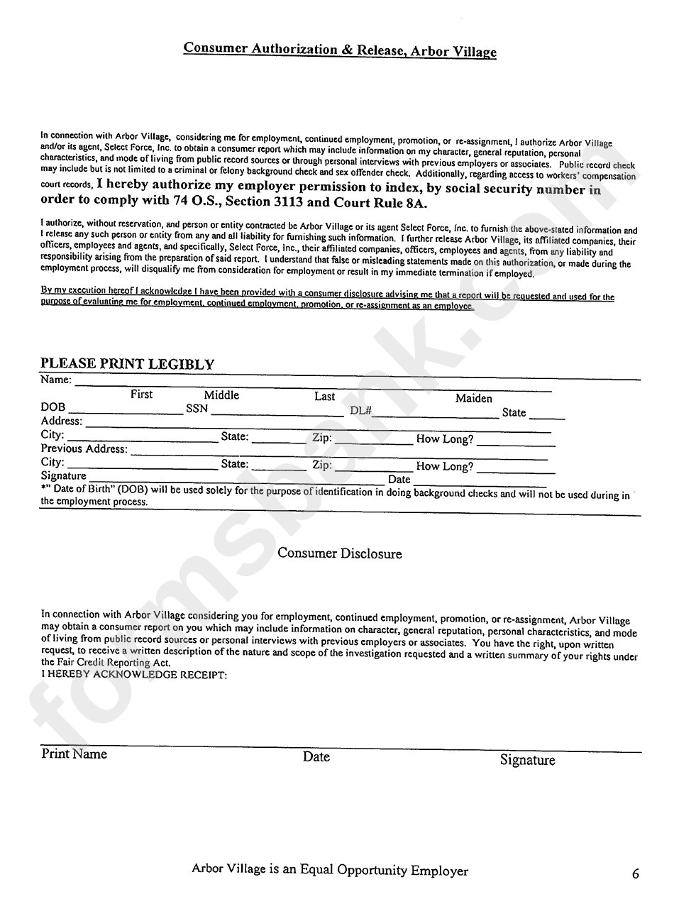 Odh Form 805 - Uniform Employment Application For Nurse Aide Staff