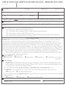 Application For Absent Elector's Ballot - Primary Election