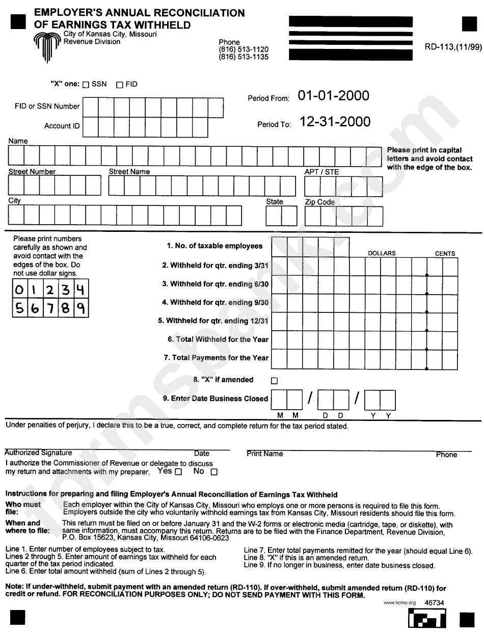 Form Rd-113 - Employers