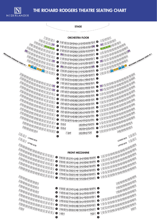 The Richard Rodgers Theatre Seating Chart - Nederlander Printable pdf