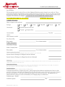 Credit Card Authorization Form - Marriott Hotels And Resorts