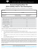 Annual Application For Utility Users Tax Exemption - City Of Moreno Valley - 2014