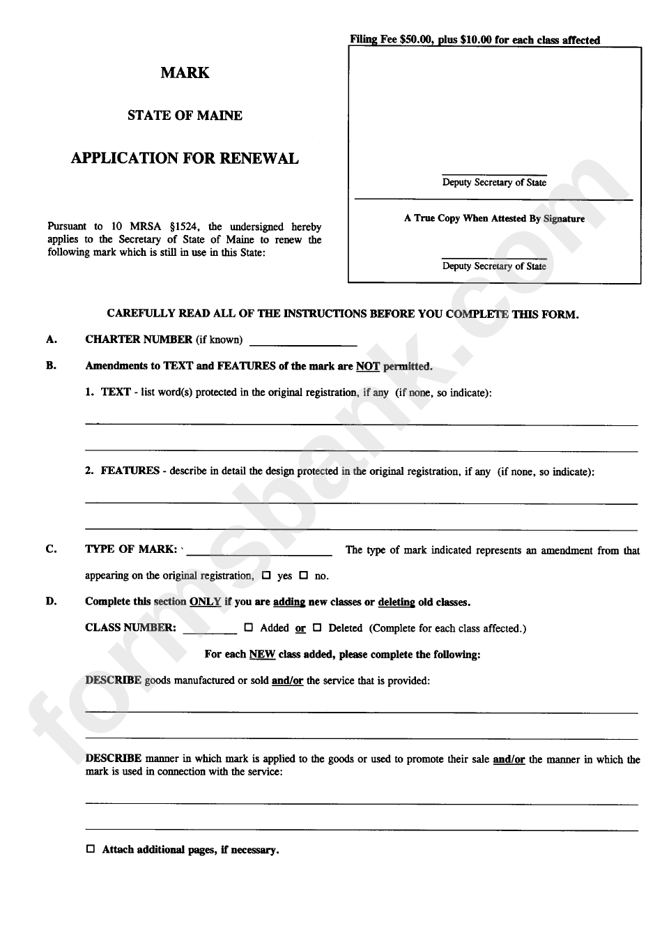 Form Mark-2 - Application For Renewal