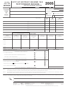 Form D-1065 - City Of Detroit Income Tax Partnership Return - 2005 Printable pdf