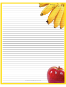 Apple Bananas Yellow Recipe Card 8x10
