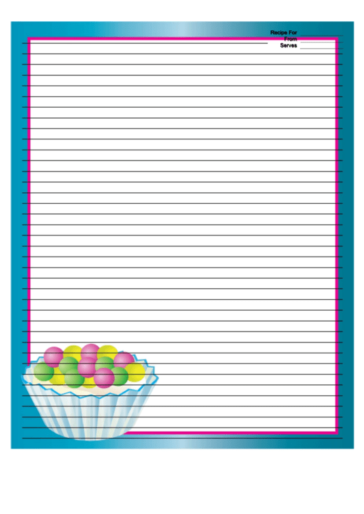 Tasty Dessert Blue Recipe Card 8x10 Printable pdf