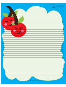 Cherries Blue Recipe Card 8x10
