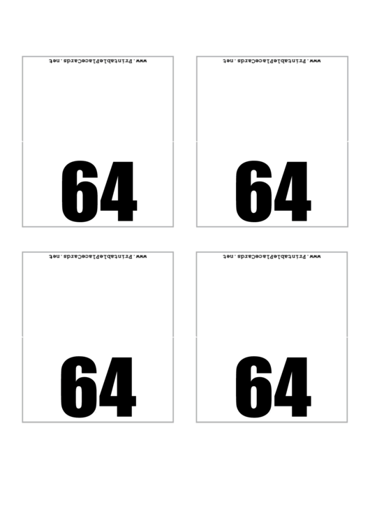 Place Card Template - Sixty Four Printable pdf
