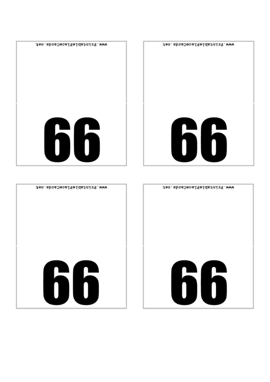 Place Card Template - Sixty Six Printable pdf