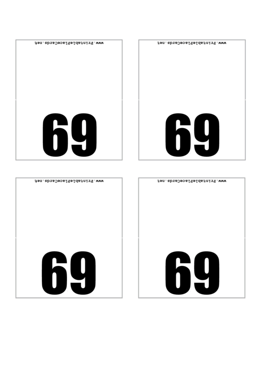 Place Card Template - Sixty Nine Printable pdf