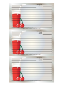 Tall Red Drink Gray Recipe Card Template