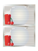 Tall Red Drink Gray Recipe Card